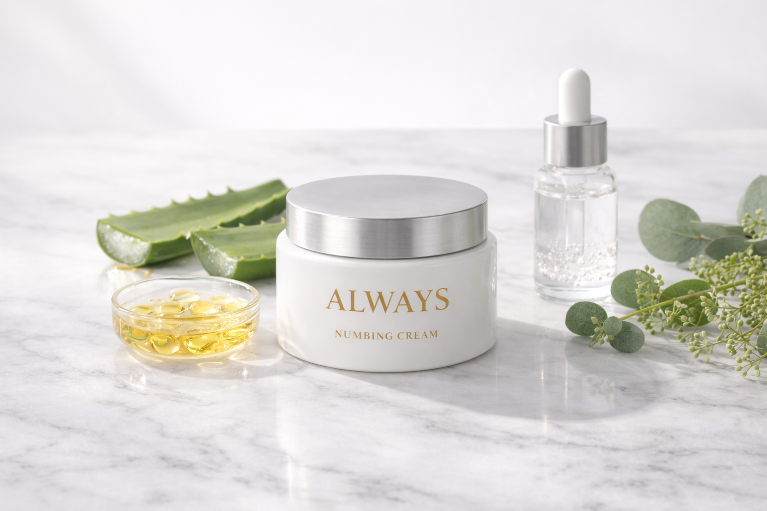 Always Numb jar with natural ingredients